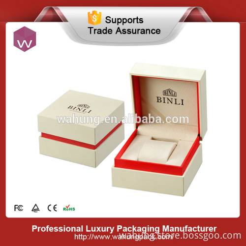 best selling logo printed elegant white leather single watch box